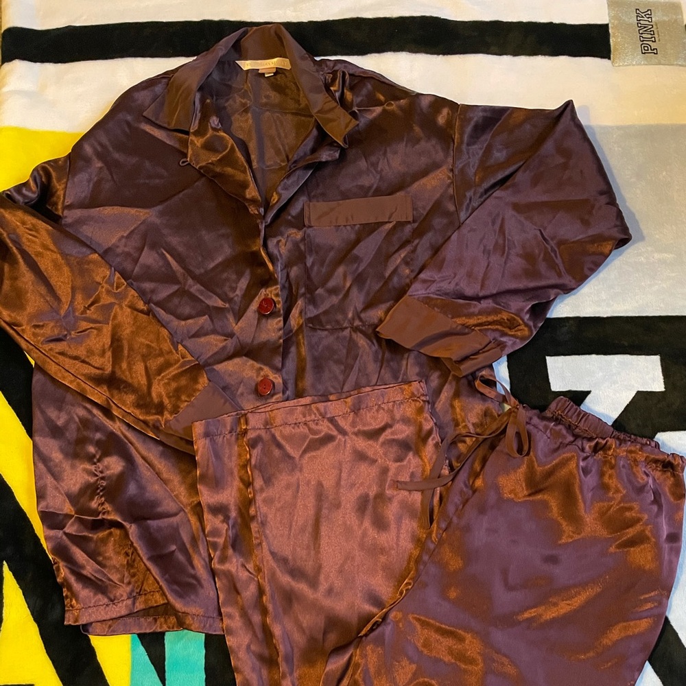 Victoria’s Secret Maroon Brown PJ Set